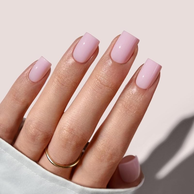 Solid Opaque Light Pink Square Nails Solid Opaque Light Pink Square Nails — Cute Square Nails