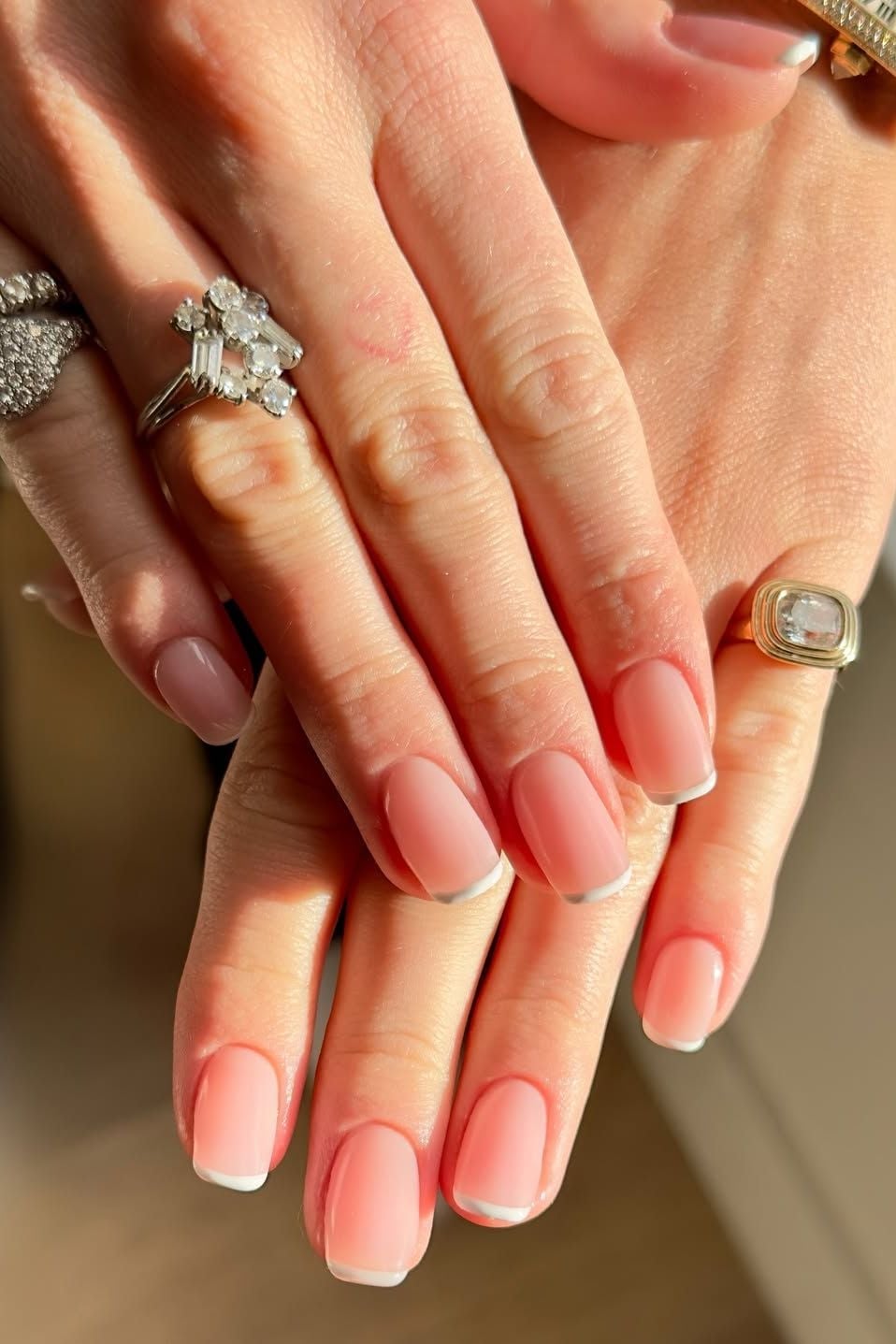 Classic French Manicure Short Square Nails Classic French Manicure Short Square Nails — Cute Square Nails