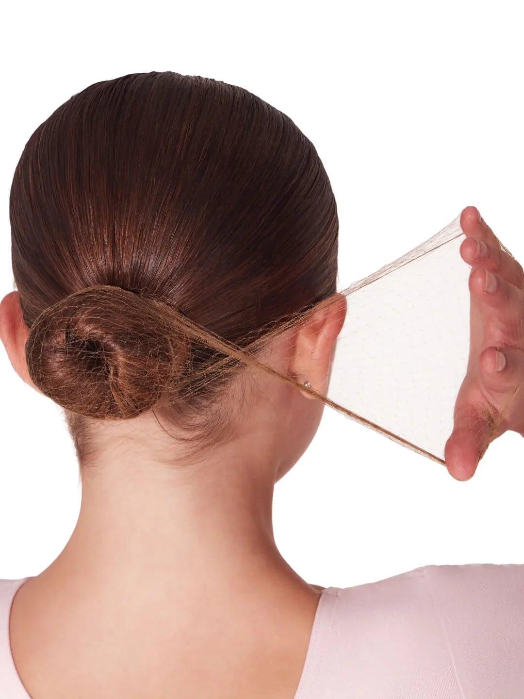 Dark Brown Bun With Hair Net — Dance Hair
