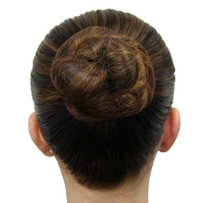Dark Brown Tight Bun For Dance, Straight — Dance Hair