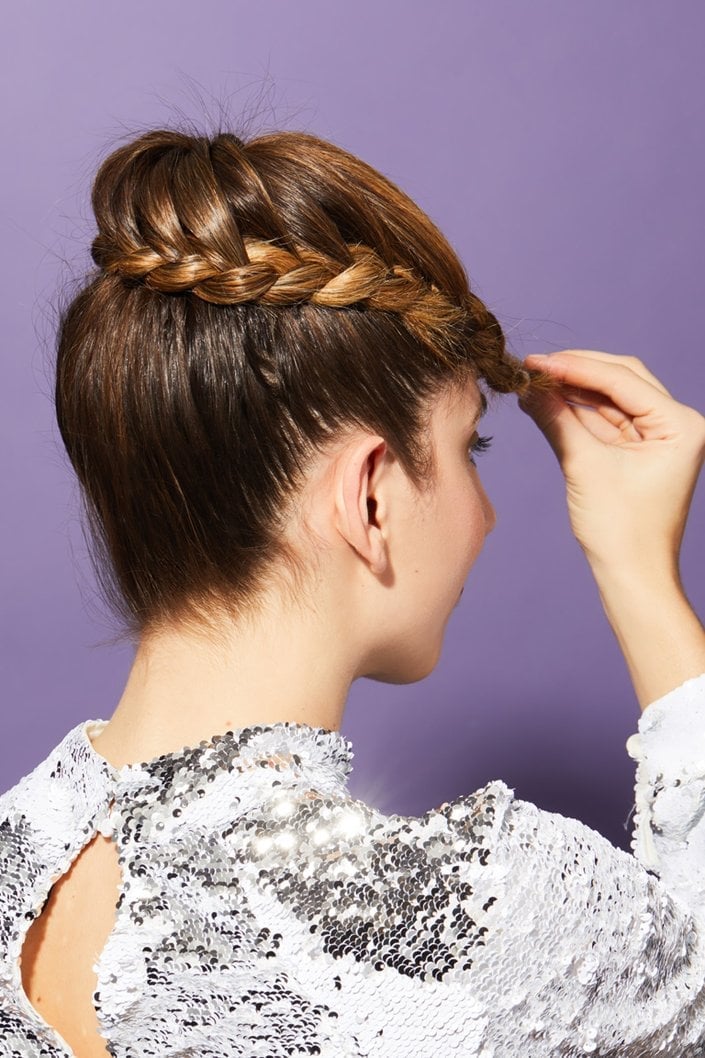 Brown Braided Updo With Crown Detail — Dance Hair