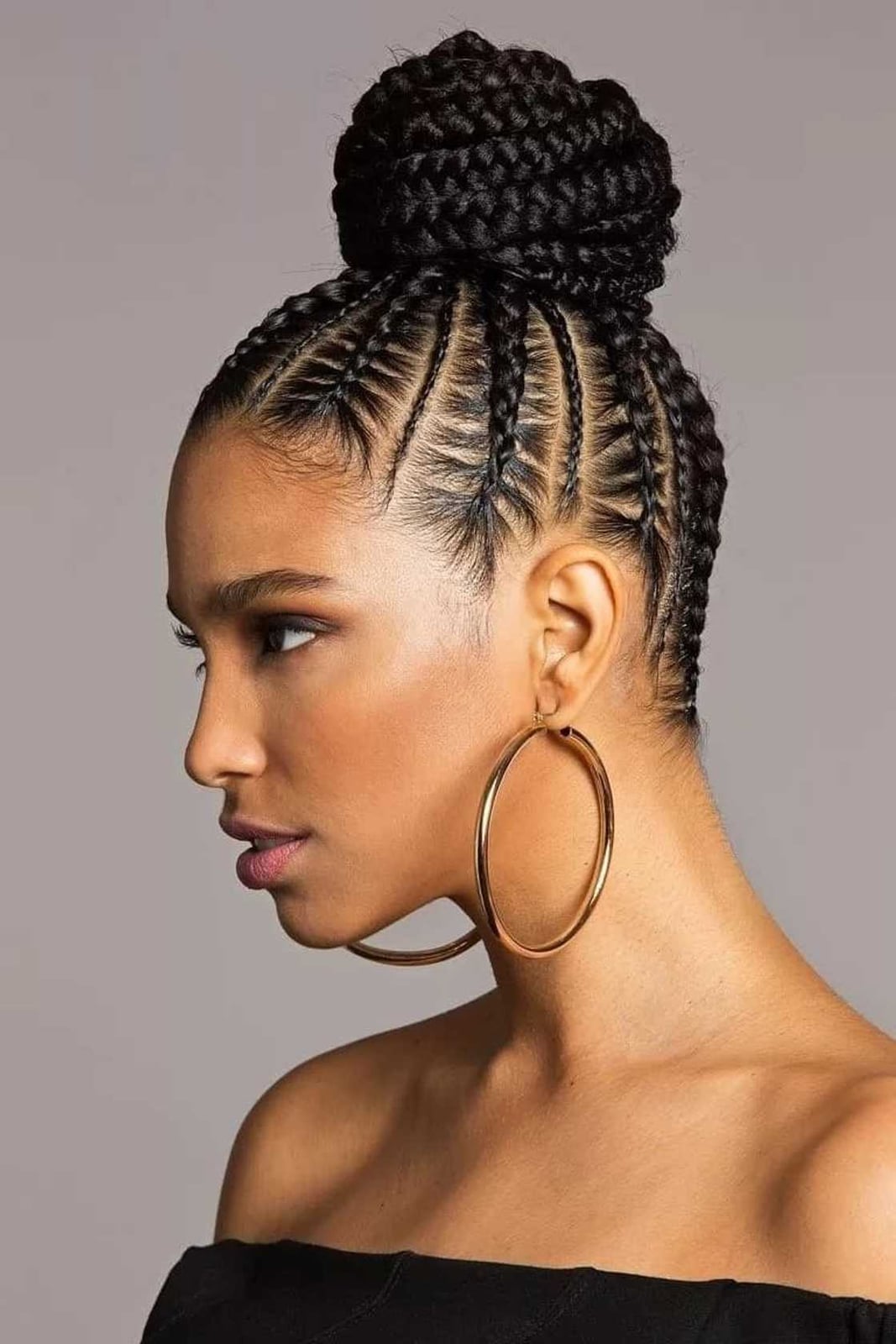 Black Cornrows Into High Braided Bun — Dance Hair