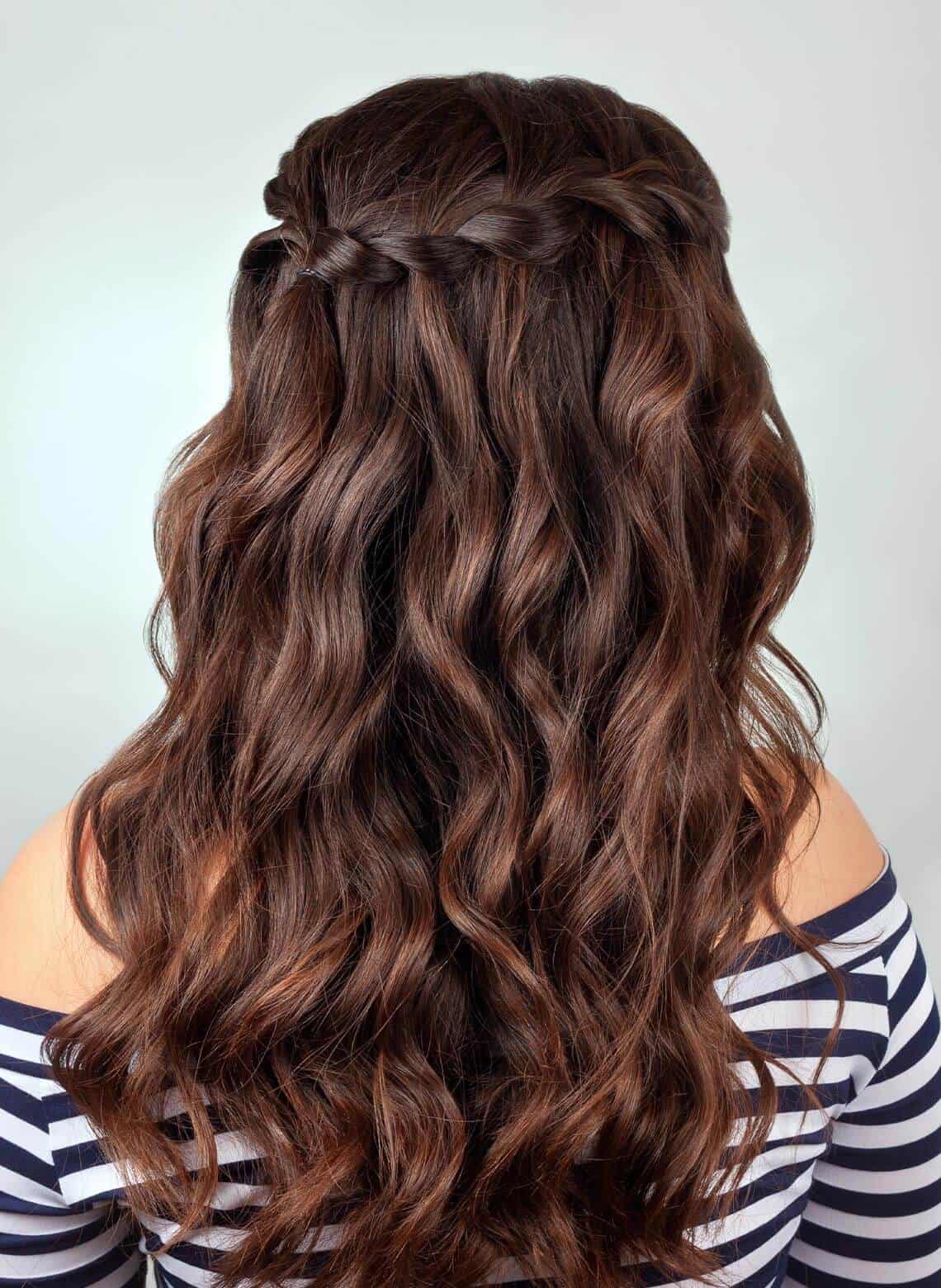 Half Updo With Braided Crown and Waves Half Updo With Braided Crown and Waves — Dance Hairstyles