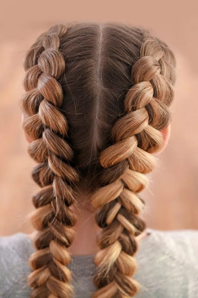 Two Thick Dutch Braids With Ombré Two Thick Dutch Braids With Ombré — Dance Hairstyles