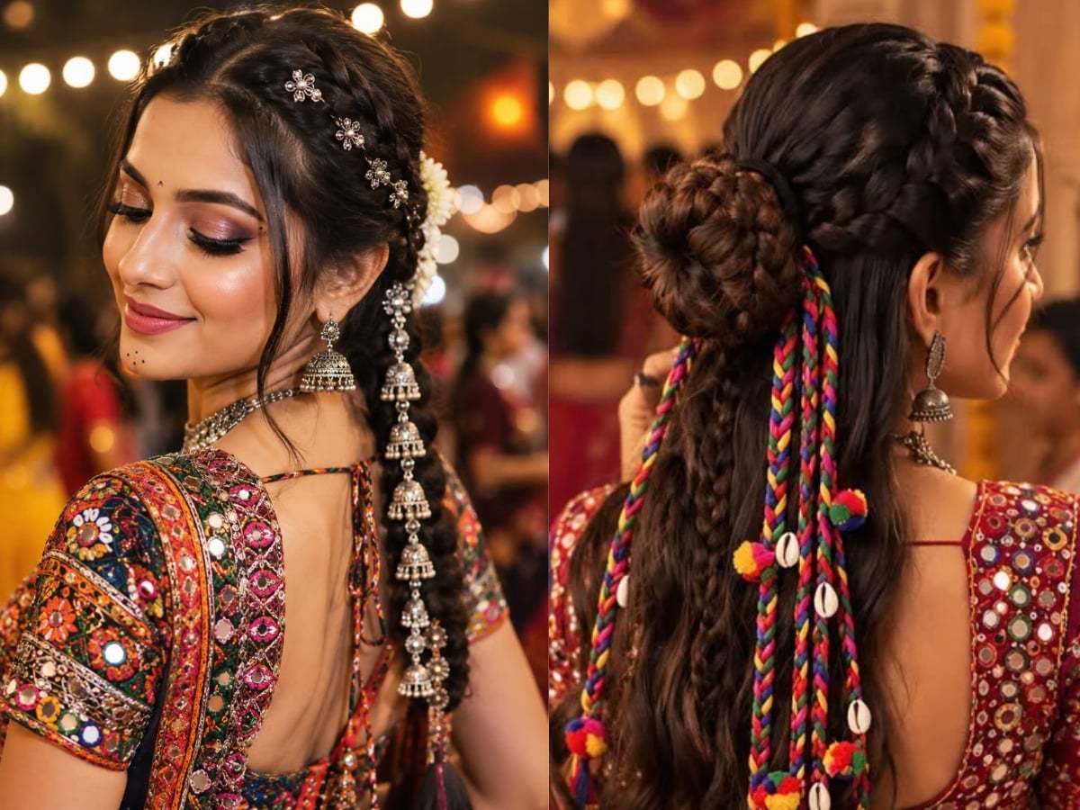 Braided Pigtails With Colorful Extensions Braided Pigtails With Colorful Extensions — Dance Hairstyles