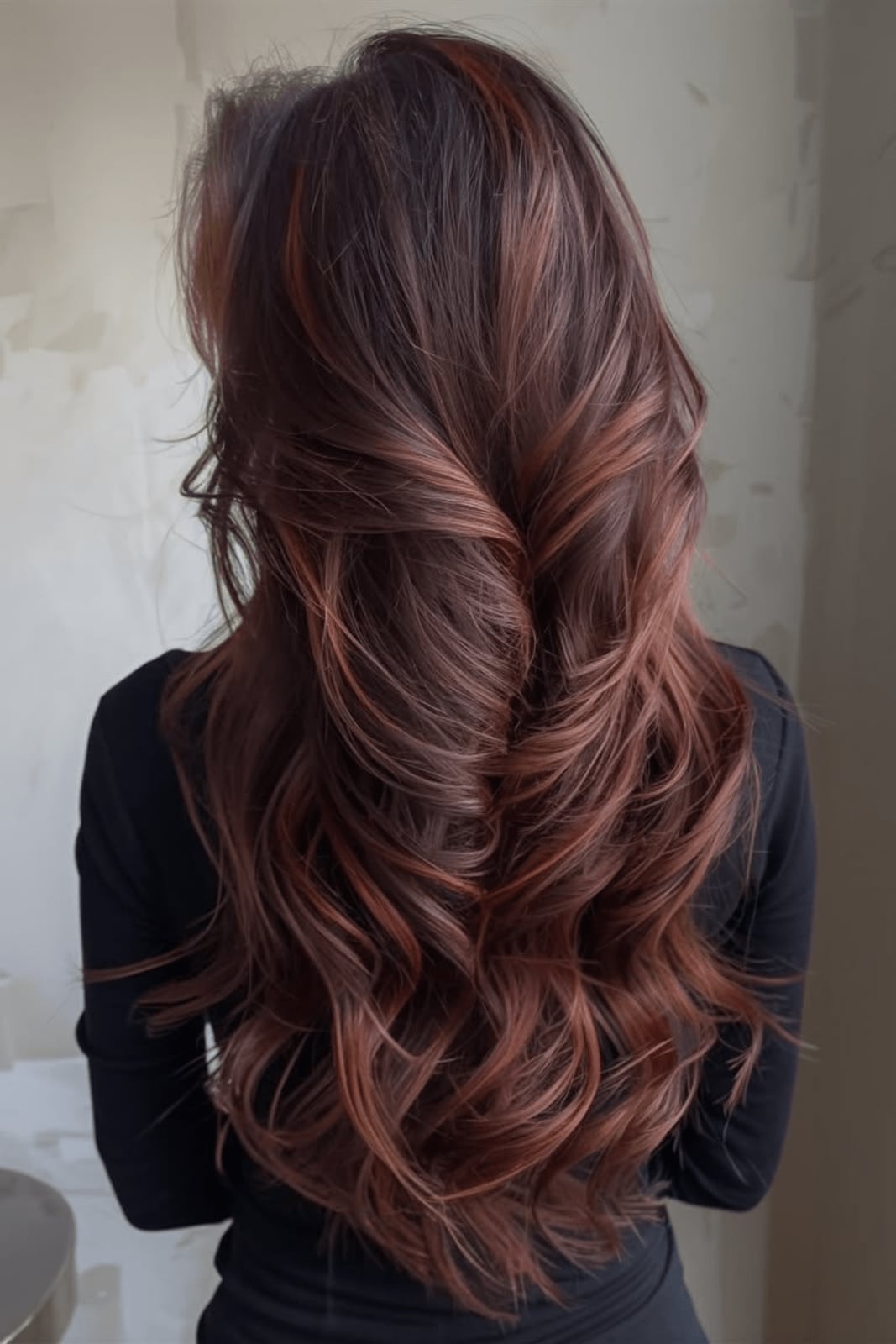 Mid-Back Dark Auburn With Lighter Highlights Mid-Back Dark Auburn With Lighter Highlights — Dark Auburn Hair