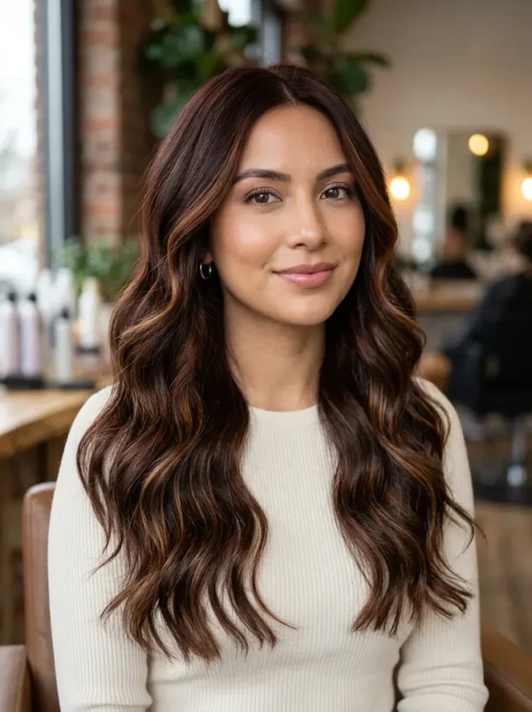 Collarbone Dark Brown With Auburn Highlights Collarbone Dark Brown With Auburn Highlights — Dark Auburn Hair
