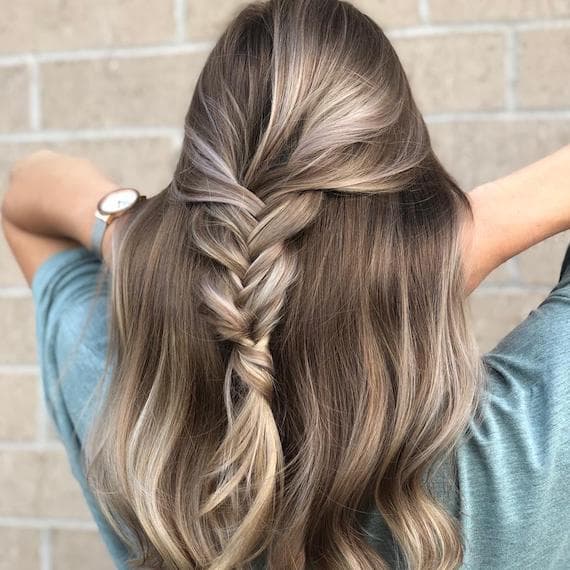 Mid-Back Dark Blonde Half-Up Fishtail Braid Mid-Back Dark Blonde Half-Up Fishtail Braid — Dark Blonde Hair