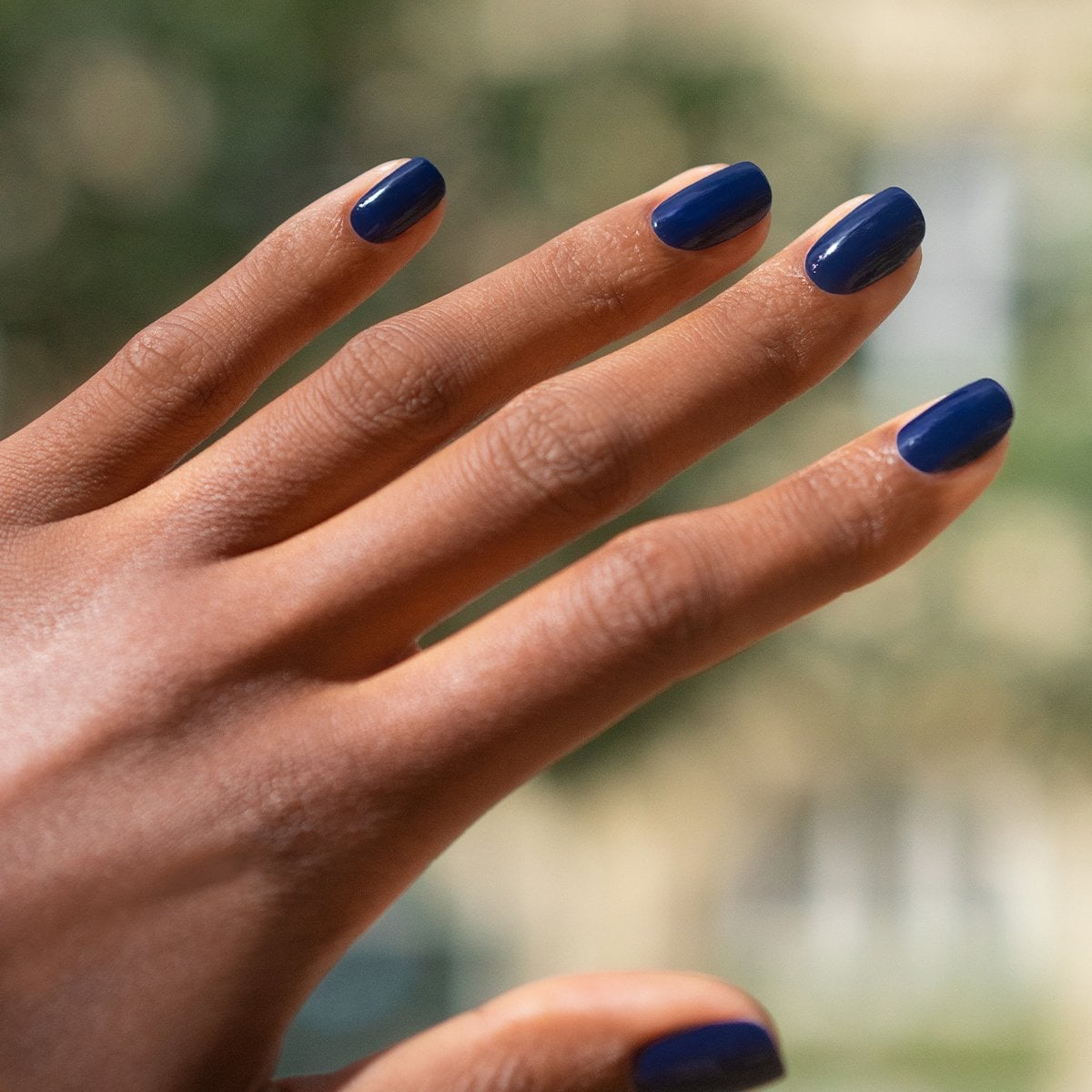 Deep Dark Blue Glossy Short Oval Nails, Close-Up Take Deep Dark Blue Glossy Short Oval Nails, Close-Up Take — Dark Blue Nails