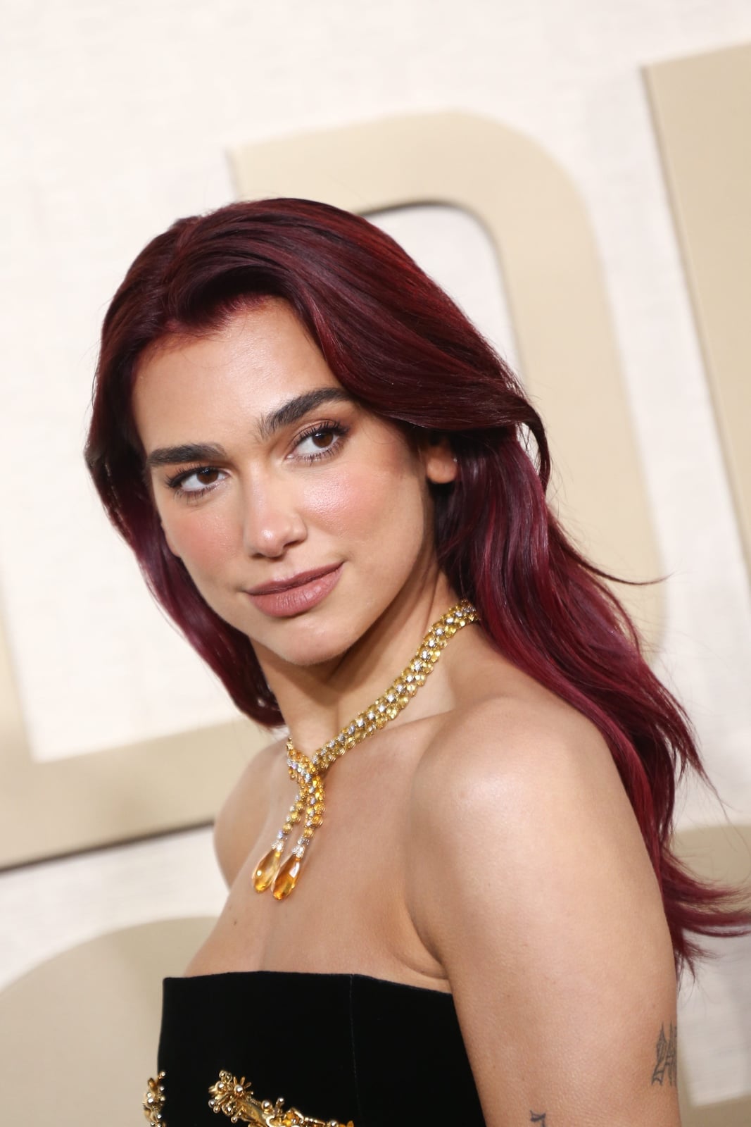 Collarbone Layers With Black Cherry Tone Collarbone Layers With Black Cherry Tone — Dark Hair Color
