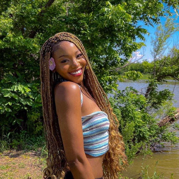 Mid-Back Blonde Braids With Curls — Different Hairstyles