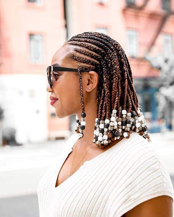 Shoulder-Length Black Box Braids With Beads — Different Hairstyles
