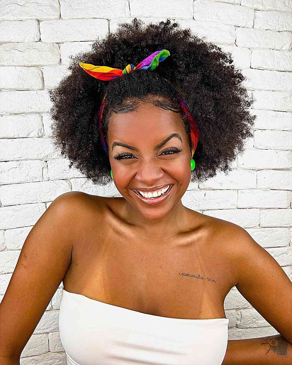Voluminous Shoulder-Length Afro With Headband — Different Hairstyles