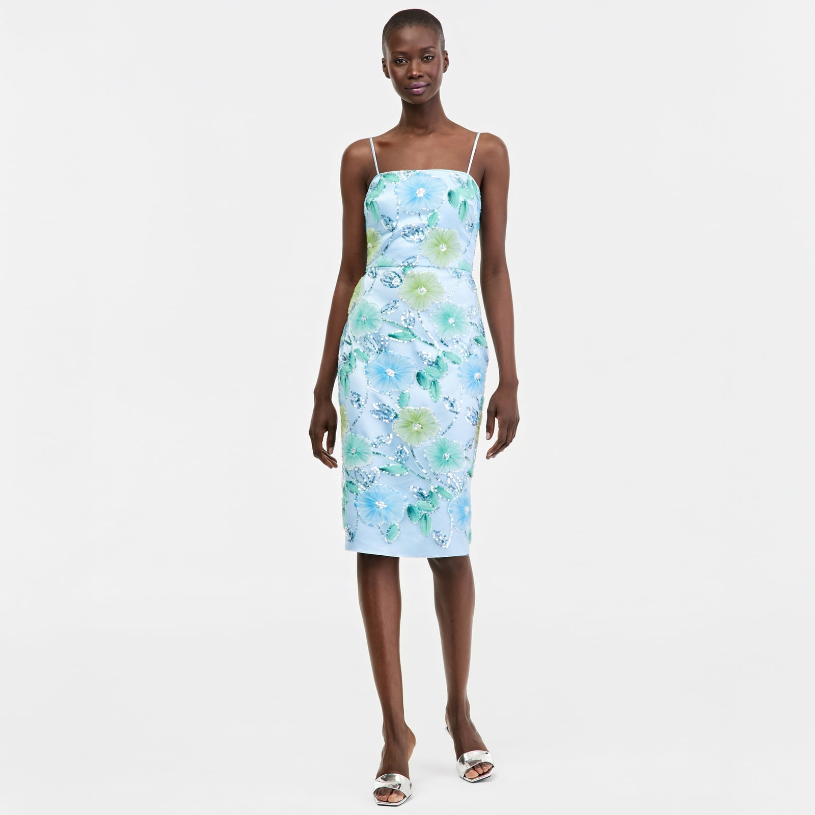 Light Blue Floral Print Sheath Dress Light Blue Floral Print Sheath Dress — Dinner Dress