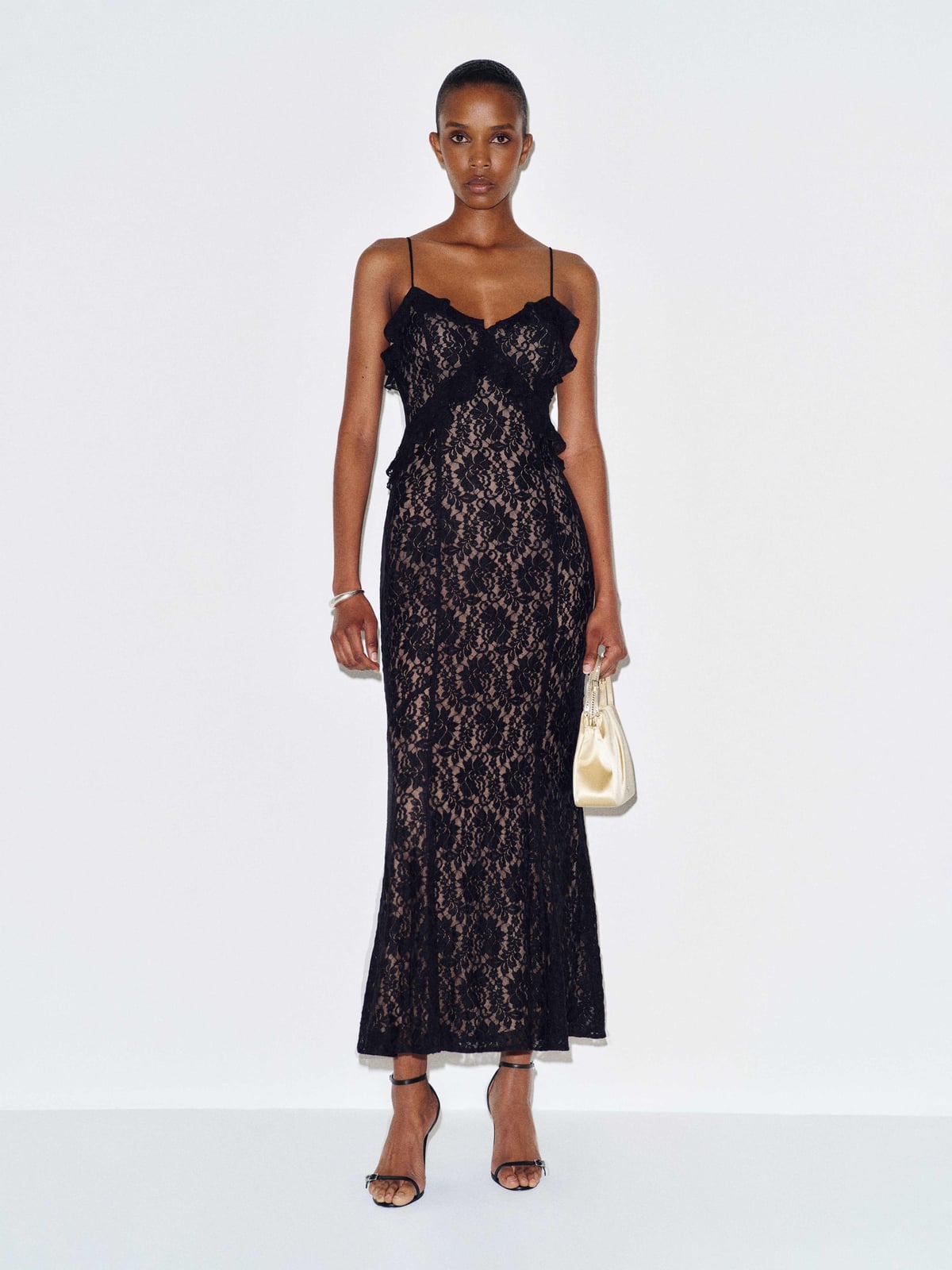 Black Lace Fitted Mermaid Maxi Dress Black Lace Fitted Mermaid Maxi Dress — Dinner Dress
