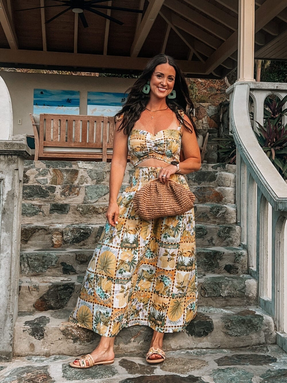 Tropical Print Maxi Skirt Set Tropical Print Maxi Skirt Set — Dinner Outfits