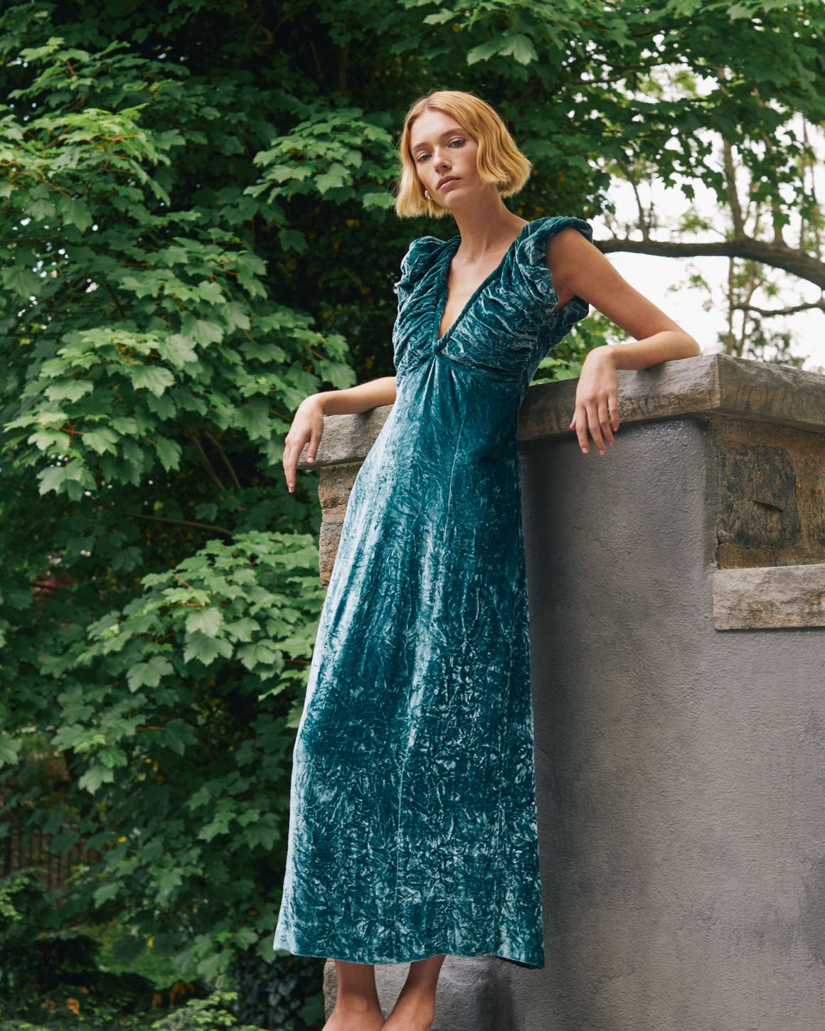 Deep Teal Crushed Velvet Dress Deep Teal Crushed Velvet Dress — Dinner Outfits
