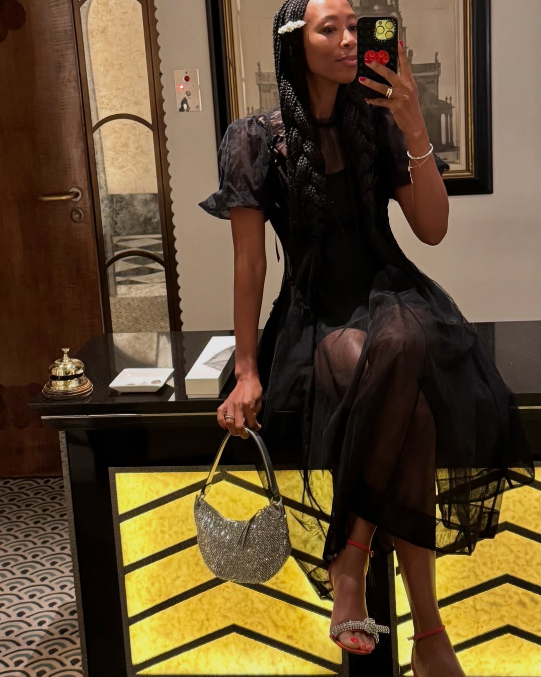 Sheer Black Mini Dress With Voluminous Sleeves — Dinner Outfits Black Women