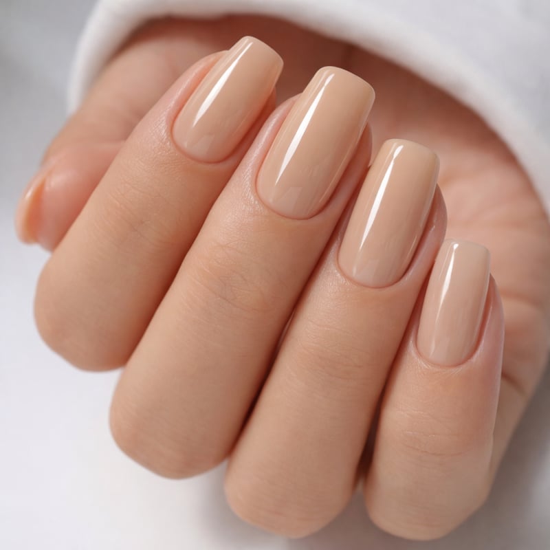 Short Square Milky Rose Nude Glossy Short Square Milky Rose Nude Glossy — Dip Powder Nails