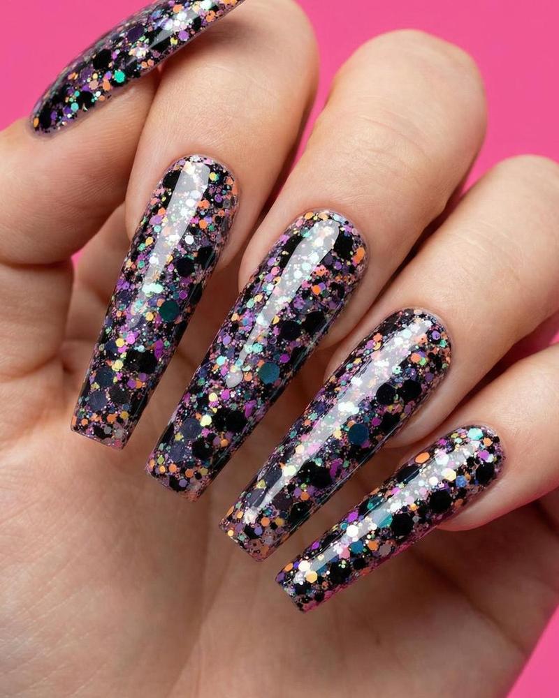 Long Stiletto Dense Glitter Confetti Long Stiletto Dense Glitter Confetti — Dip Powder Nails