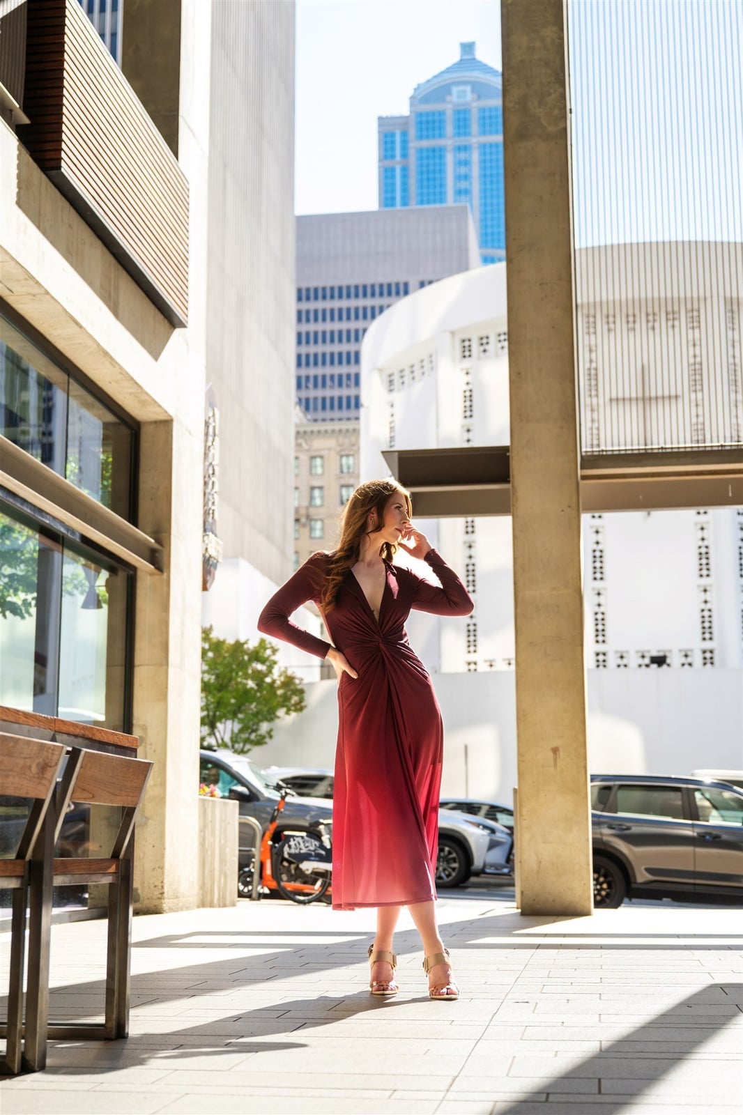 Burgundy to Pink Ombre Wrap Dress — Dress As Your Type