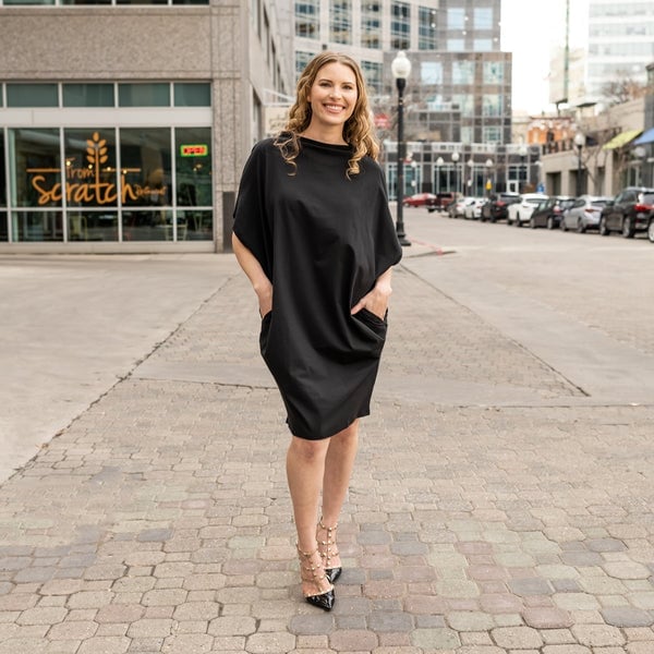 Oversized Black Dress with Pockets — Dress As Your Type
