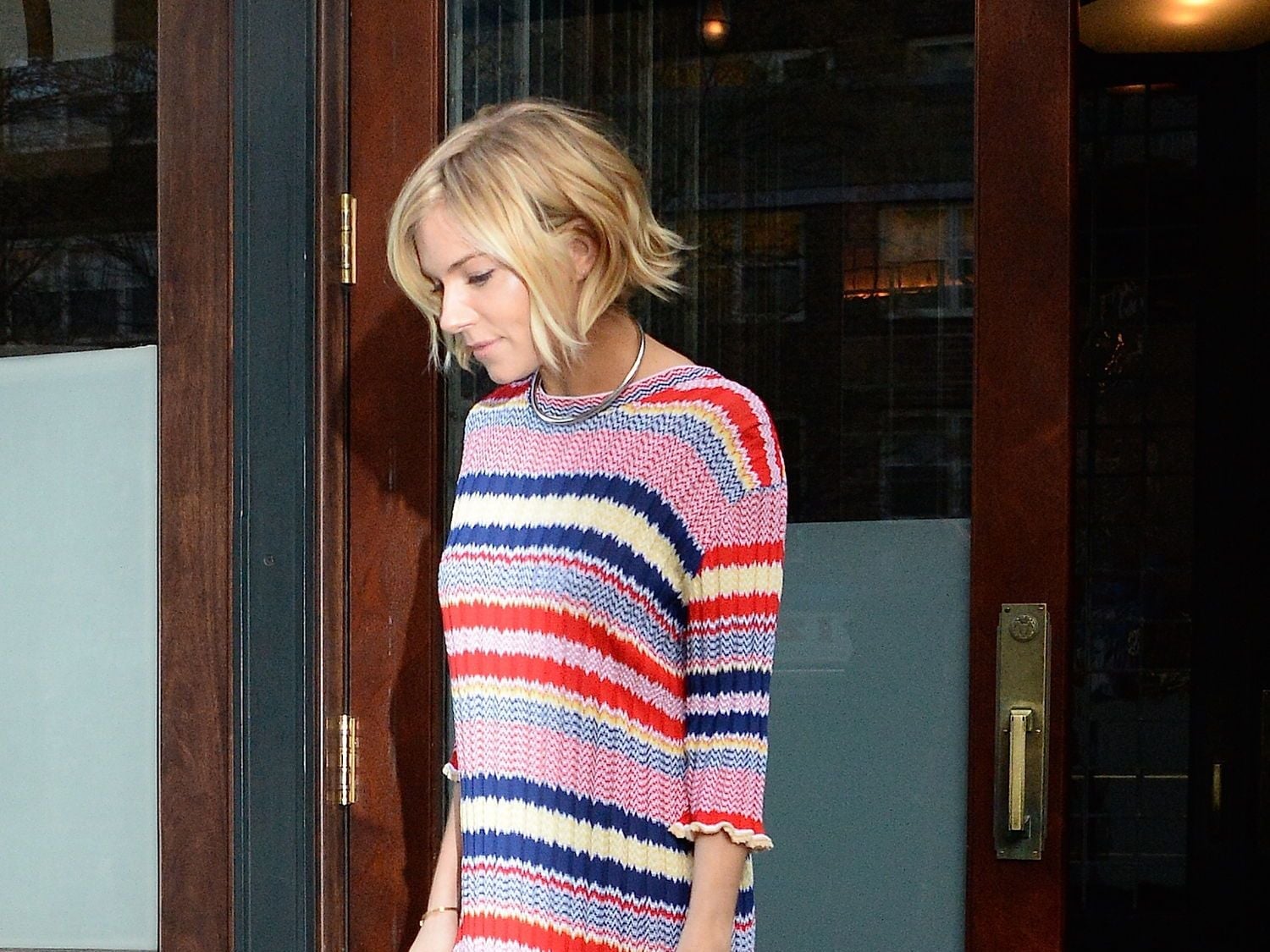 Striped Knit Dress with Relaxed Fit — Dress Like a Celebrity