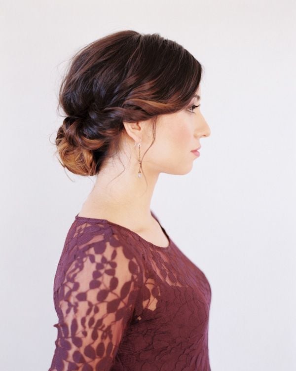 Shoulder Length Dark Brown Twisted Bun Shoulder Length Dark Brown Twisted Bun — Dresses Hairstyles