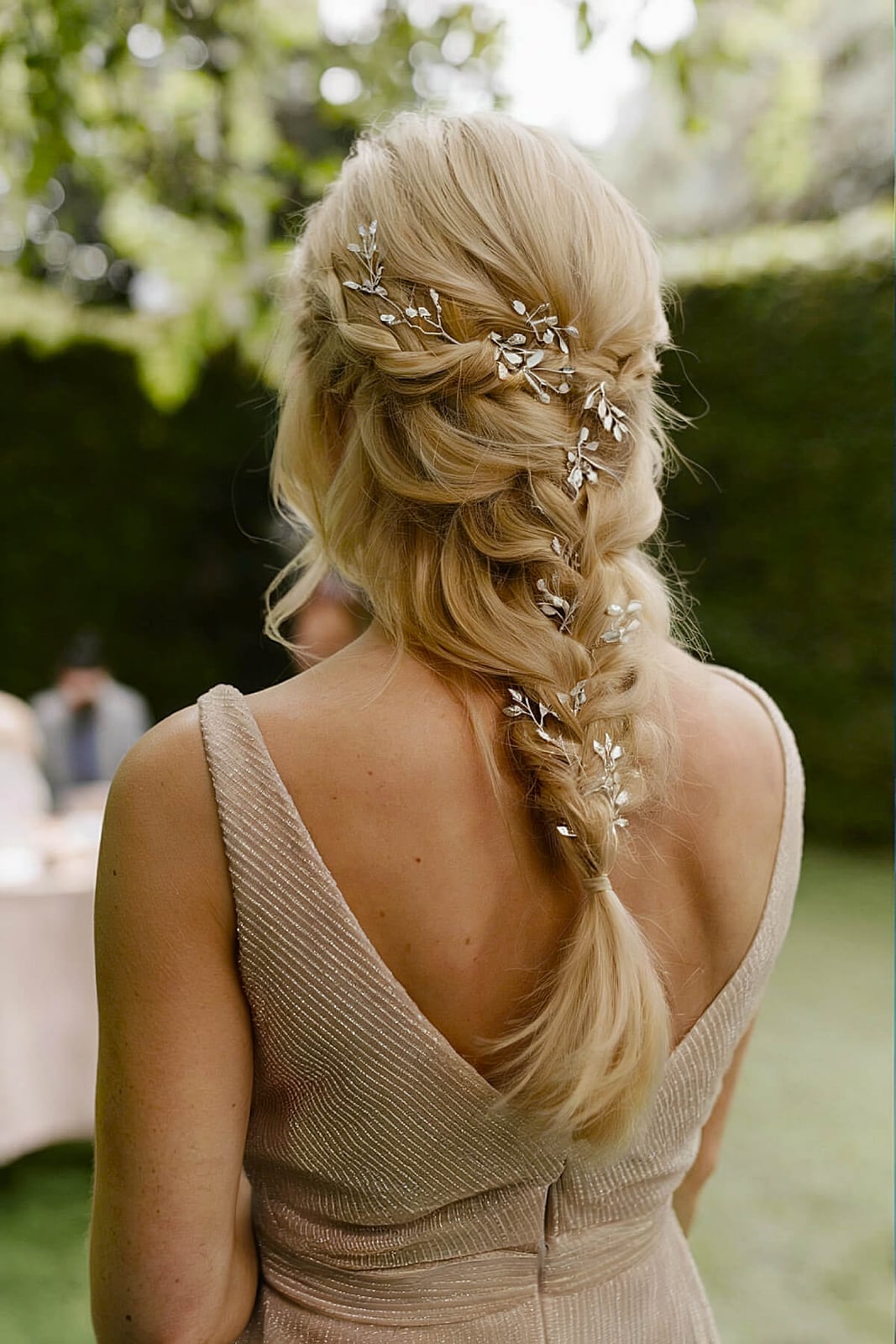 Blonde Braided Updo With Twists And Accessories Blonde Braided Updo With Twists And Accessories — Dresses Hairstyles