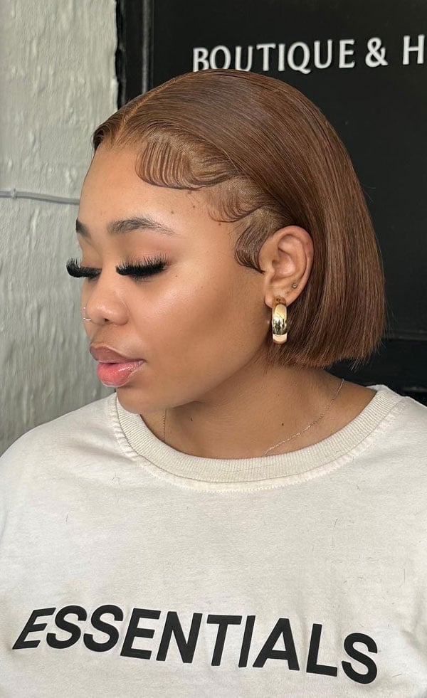 Caramel Bob With Sculpted Edges Caramel Bob With Sculpted Edges — Edges Hairstyles