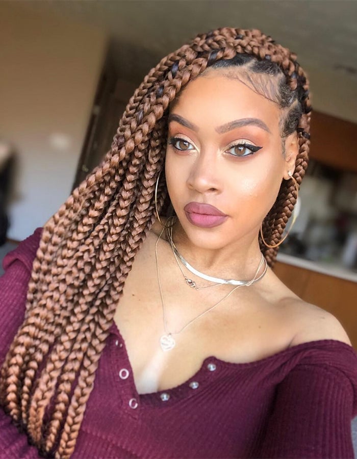 Medium Box Braids With Laid Edges Medium Box Braids With Laid Edges — Edges Hairstyles