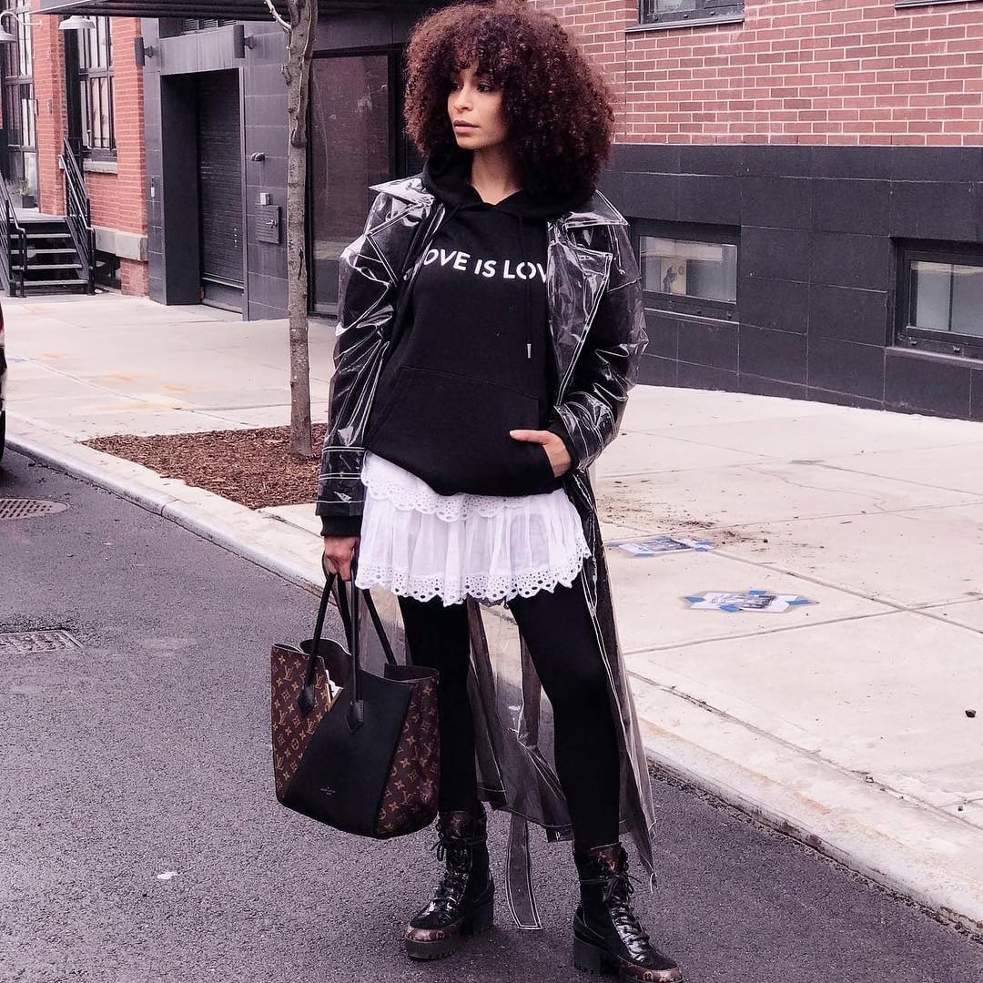 Clear Vinyl Trench Coat Over Hoodie and Skirt for a Statement Clear Vinyl Trench Coat Over Hoodie and Skirt for a Statement — Edgy Outfits