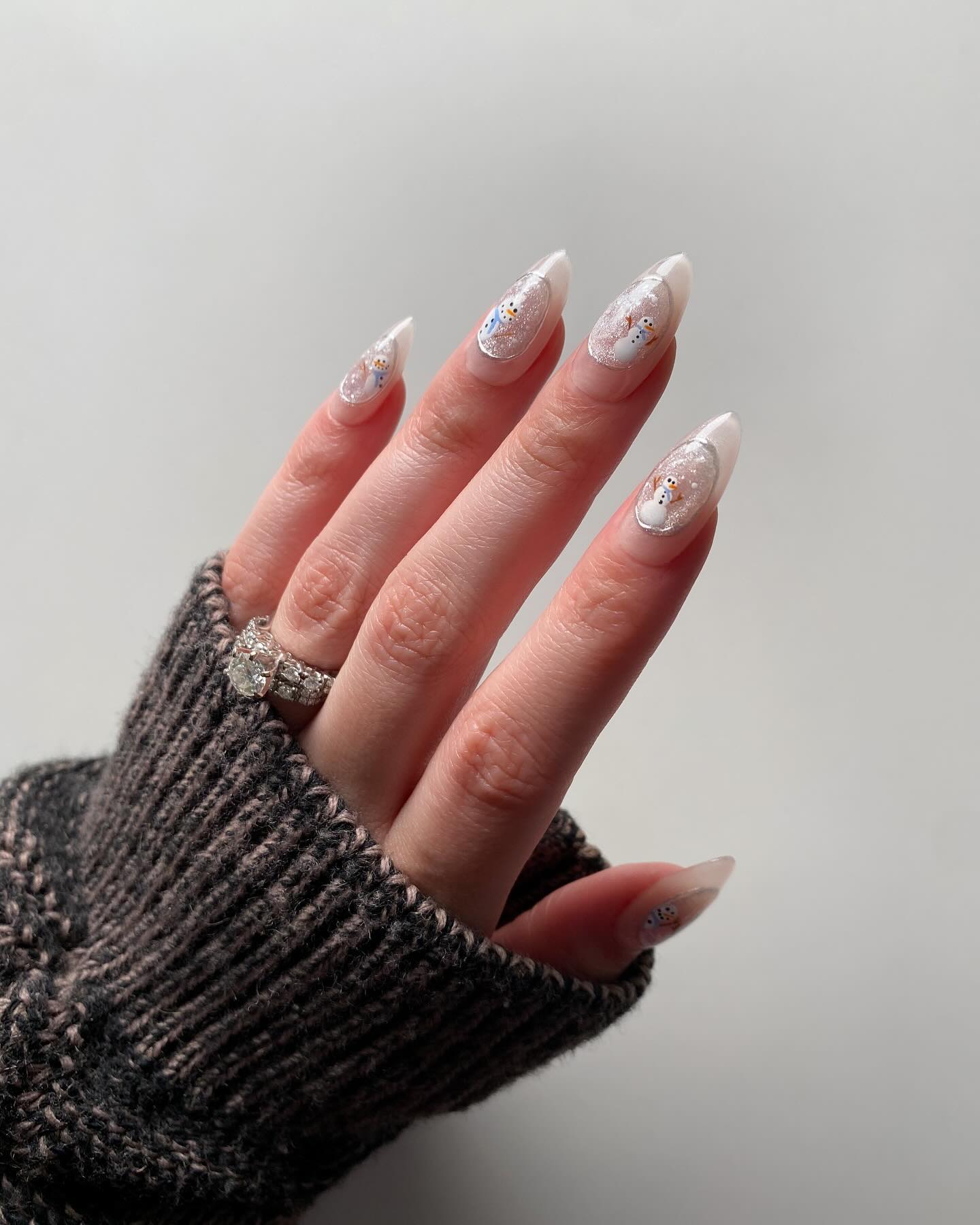 Enchanted Snowman Glitter Snow Globe Nails