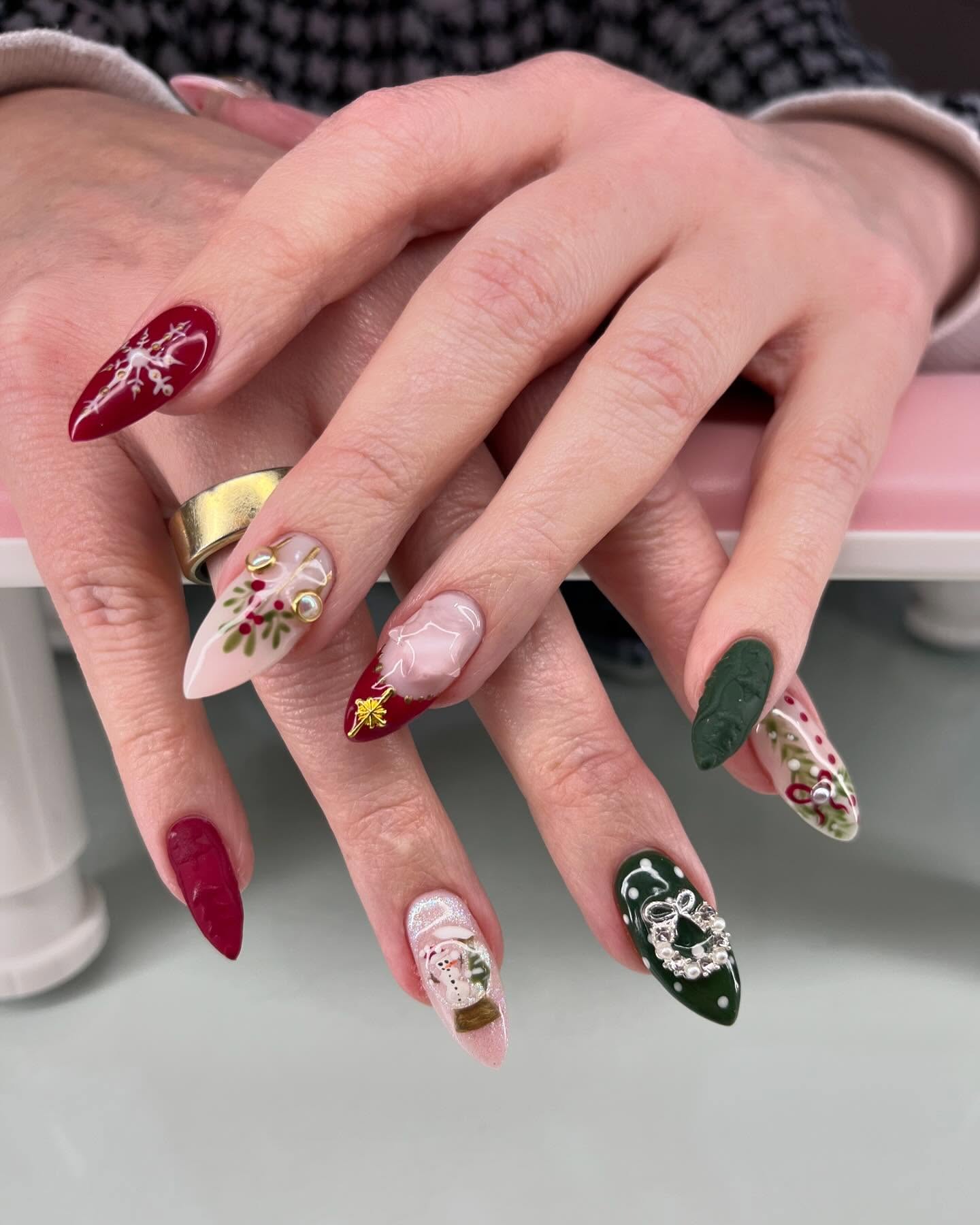 Enchanting Snow Globe Christmas Nail Art