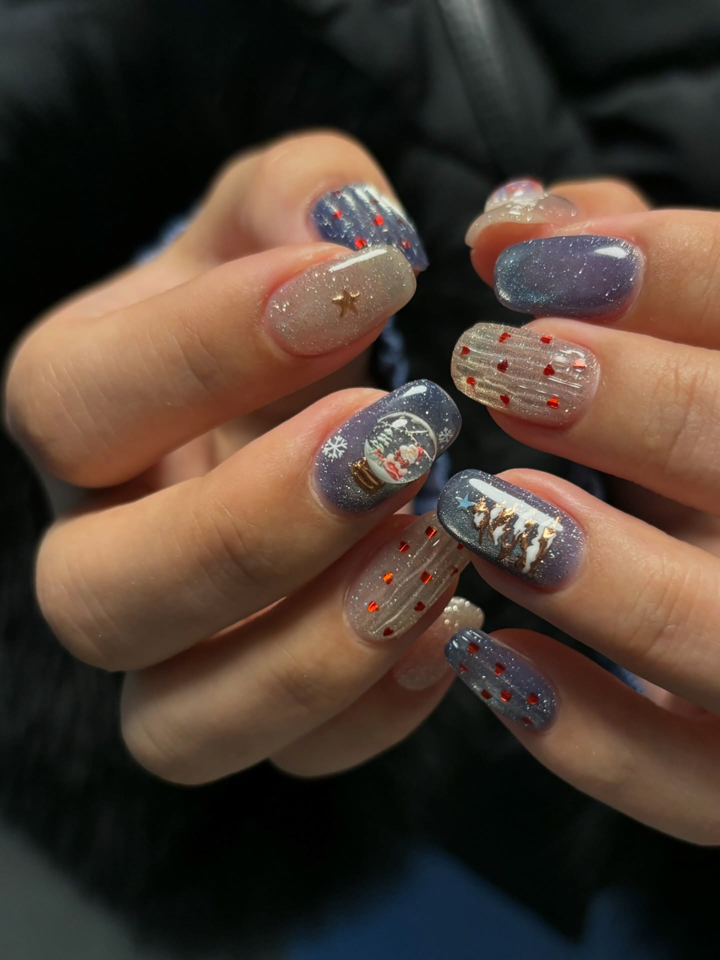 Enchanting Snow Globe Christmas Nails