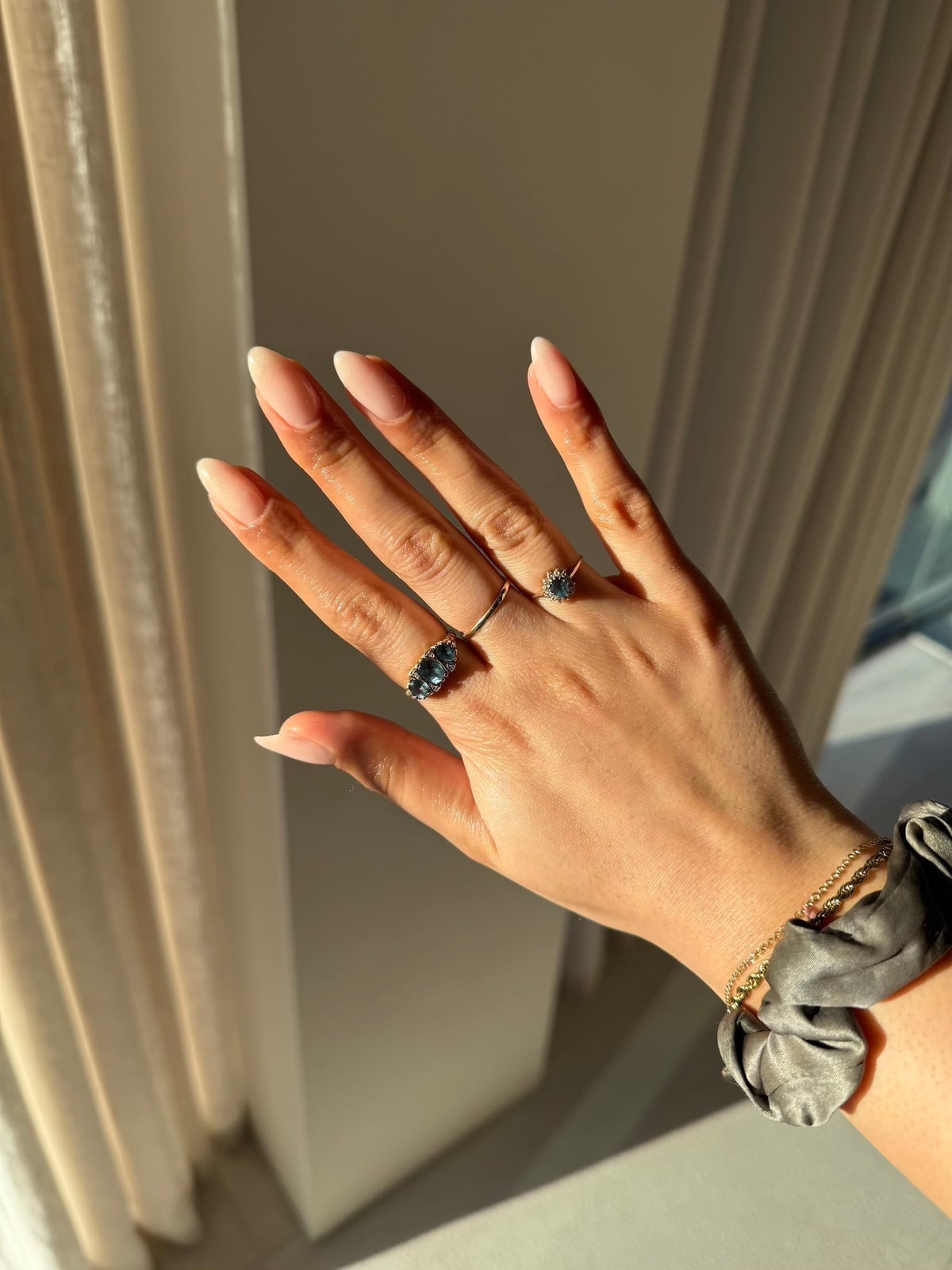 Sheer Nude Soft Pink French Medium Almond Nails Sheer Nude Soft Pink French Medium Almond Nails — Engagement Nails