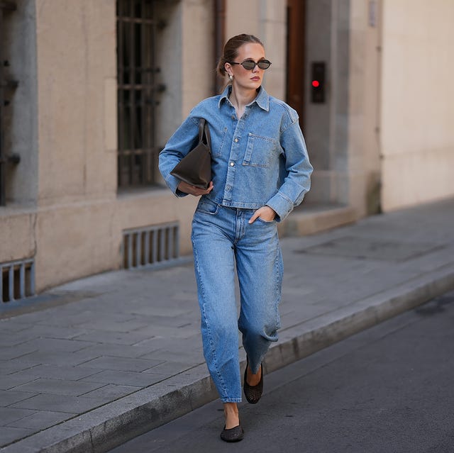 Light Blue Denim Shirt And Barrel Leg Jeans — Errands Outfits
