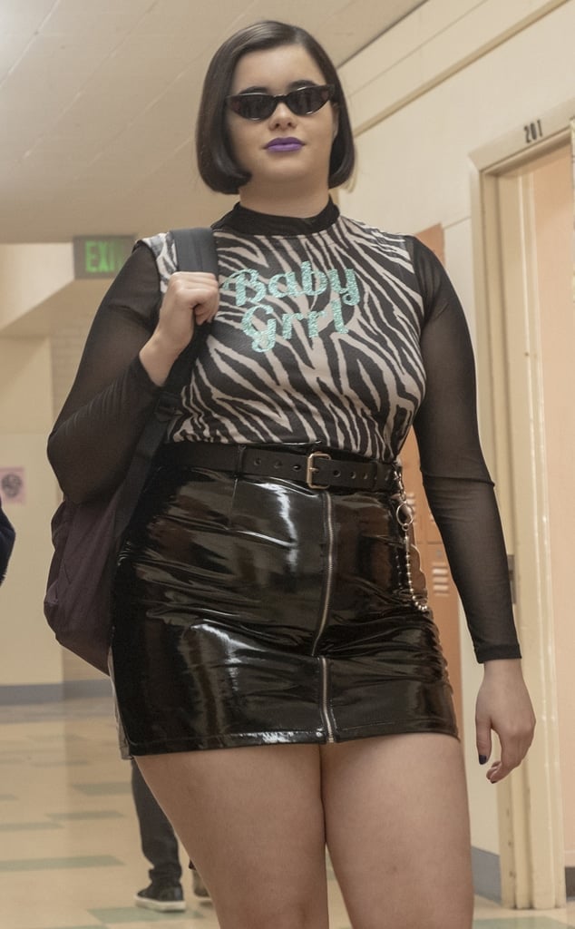 Black Vinyl Skirt with Zebra Print Top — Euphoria Outfits