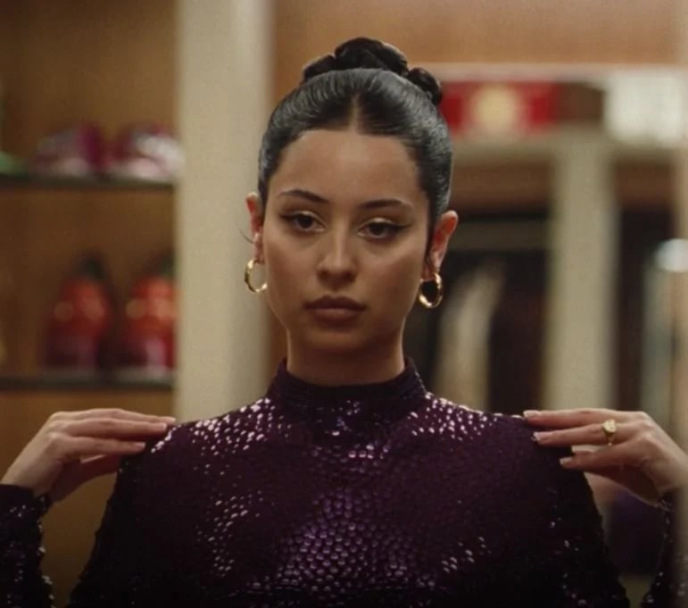 Purple Sequined High-Neck Top — Euphoria Outfits
