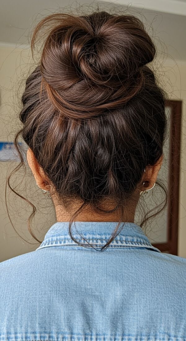 Long Dark Brown Messy Bun Long Dark Brown Messy Bun — Everyday Hairstyles