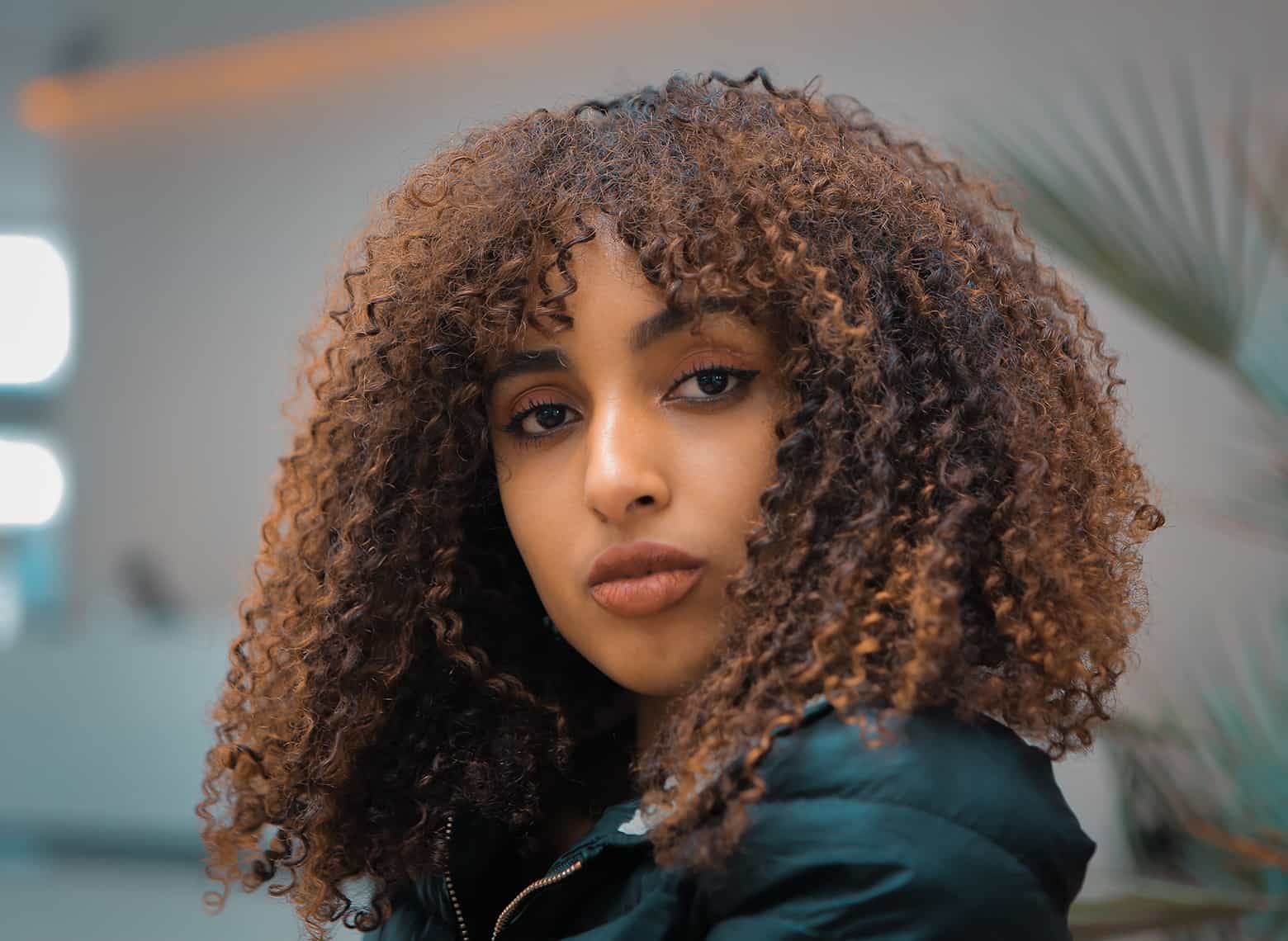 Curly Shoulder Length With Auburn Highlights Curly Shoulder Length With Auburn Highlights — Everyday Hairstyles