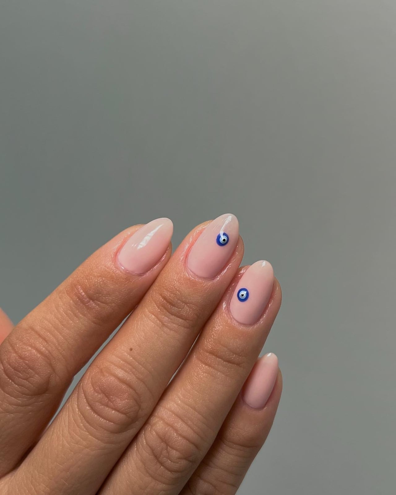 Oval Nails Pink Sheer Blue French Evil Eye Oval Nails Pink Sheer Blue French Evil Eye — Evil Eye Nails