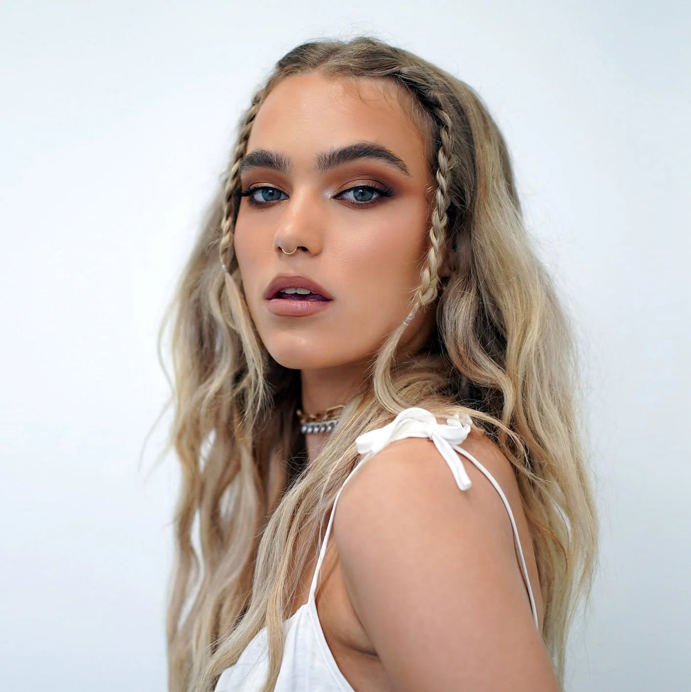 Mid-Back Ash Blonde With Face-Framing Braids Mid-Back Ash Blonde With Face-Framing Braids — Extensions Hairstyles