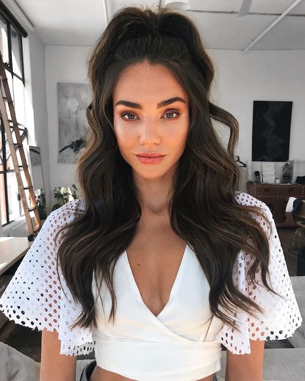 Mid-Back Half Up Half Down Wavy Mid-Back Half Up Half Down Wavy — Extensions Hairstyles