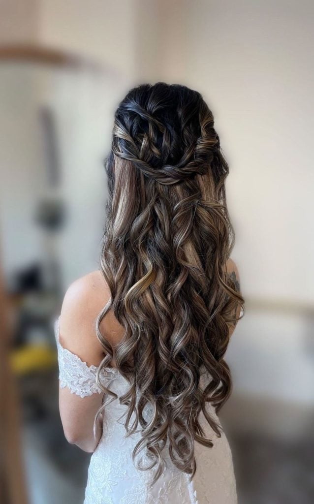 Mid-Back Braided Half Up Half Down With Creating Dimension Mid-Back Braided Half Up Half Down With Creating Dimension — Extensions Hairstyles