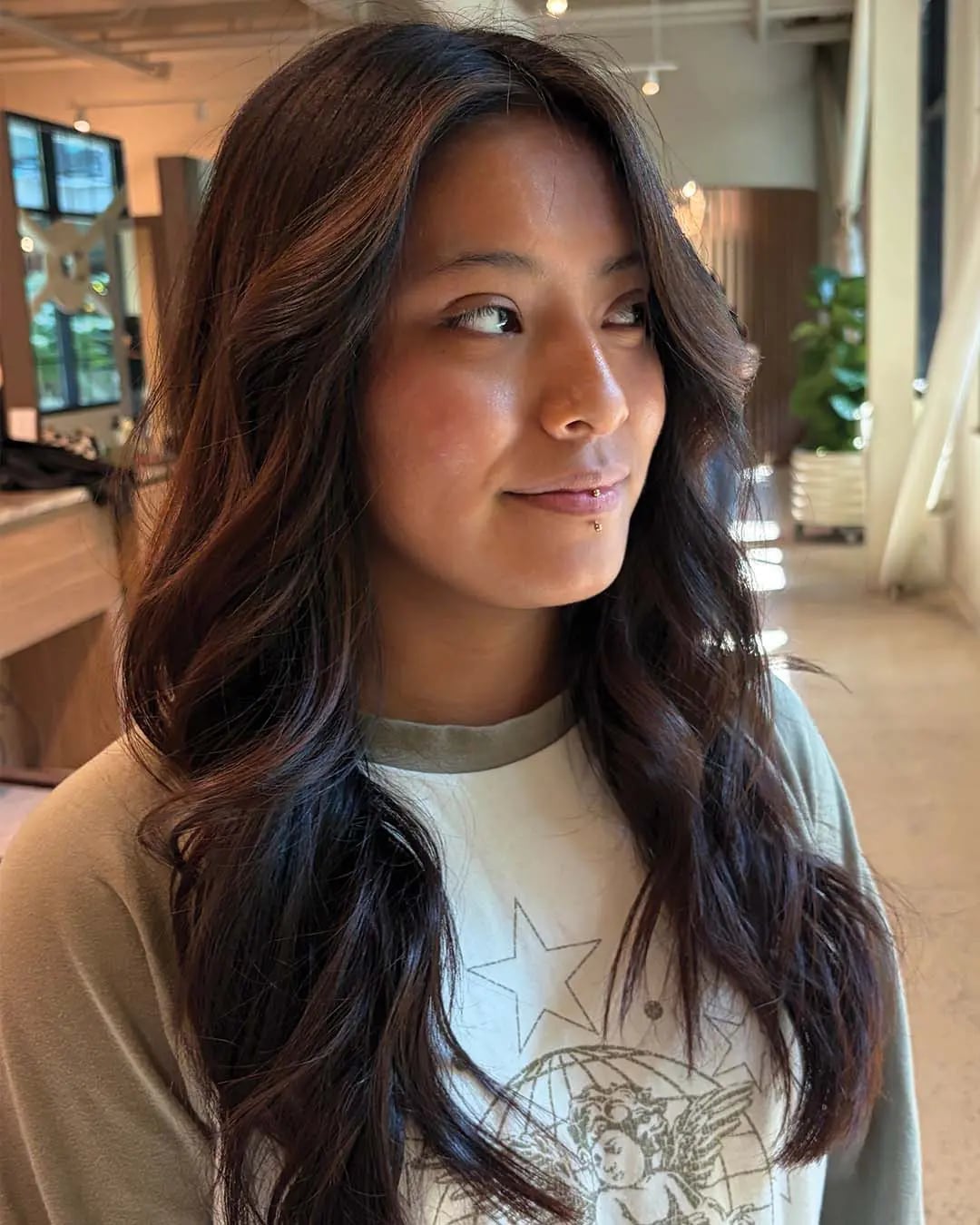 Espresso Brunette With Auburn Face Framing — Face Framing Highlights