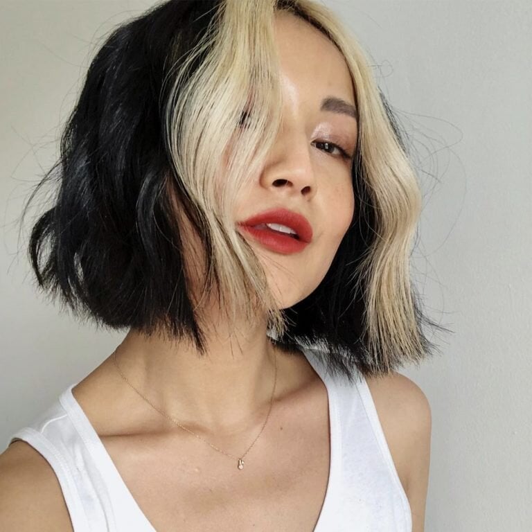 Chin Length Bob With Wispy Bangs — Face Framing Highlights