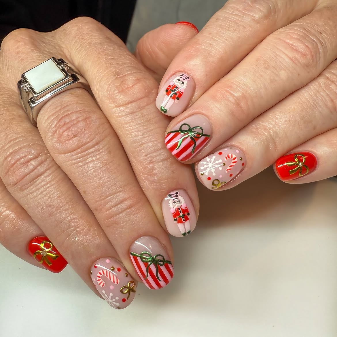 Festive Nutcracker Christmas Gift Nails