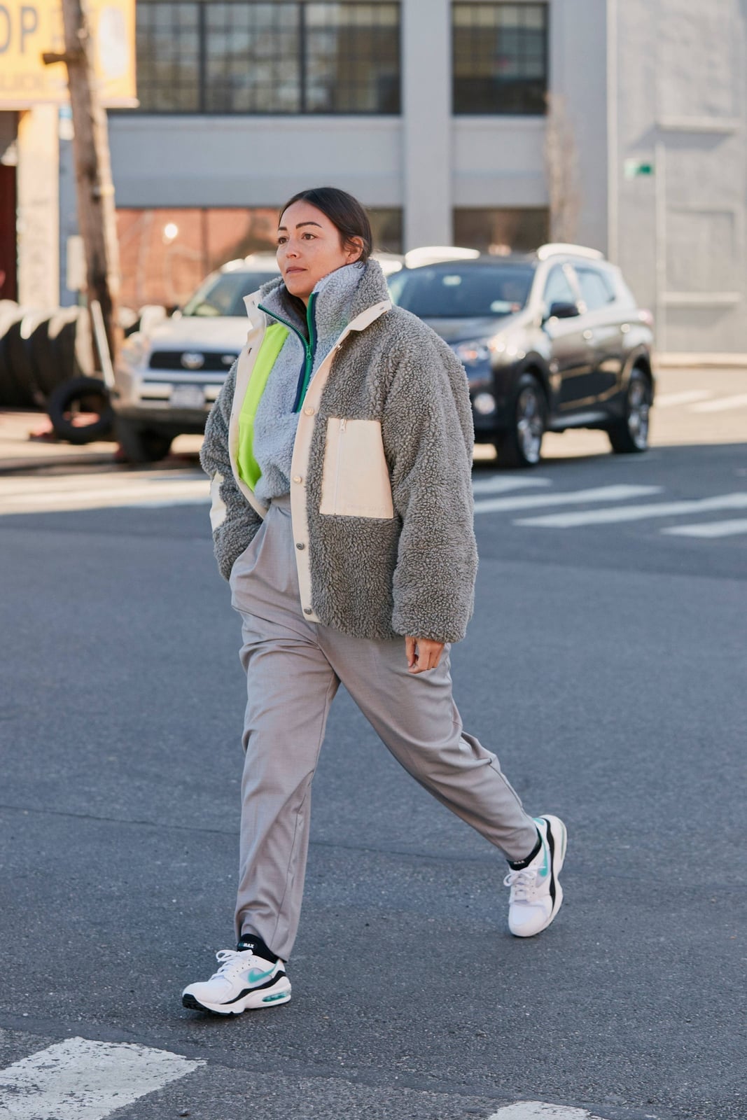 Gray Fleece Jacket with Colorblock Details — Fleece Outfits