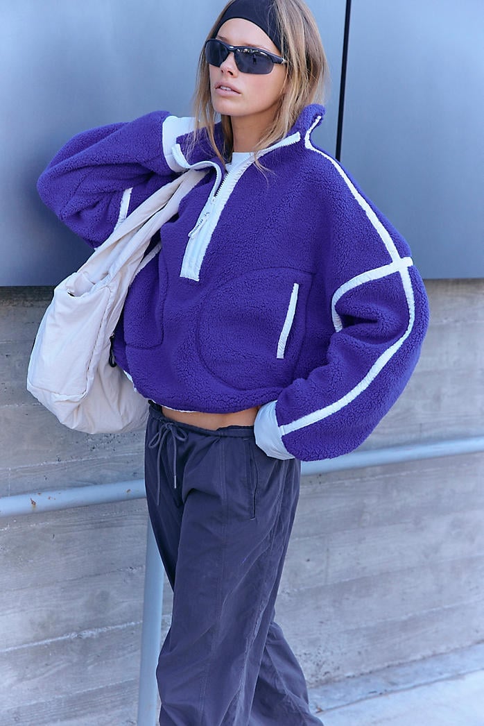 Purple Quarter Zip Fleece with Trousers — Fleece Outfits